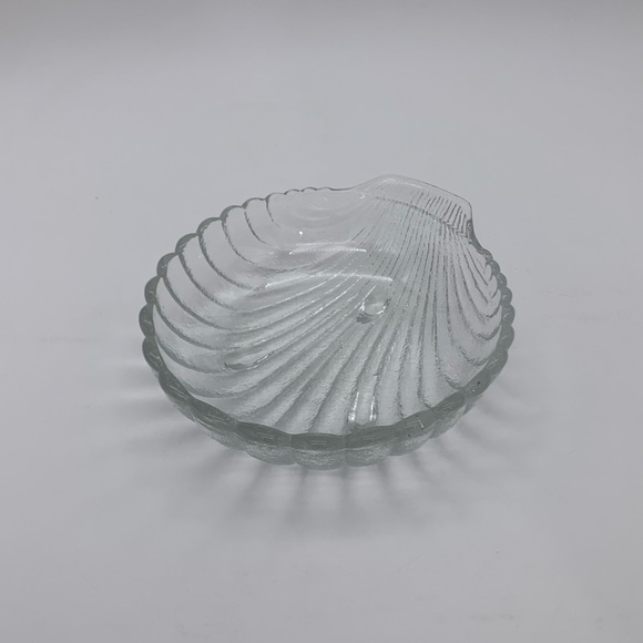 Vtg. 1983 Leonard Chip & Dip Serving Set Large Clear Shell With Scalloped Edge - Picture 9 of 12